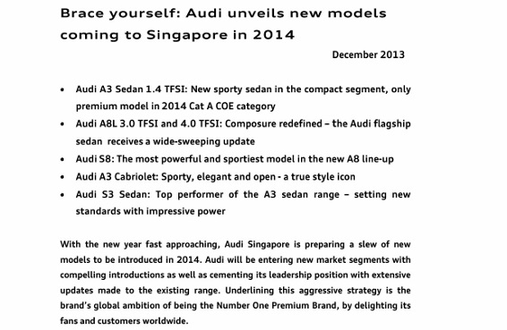 Press Release_Brace yourself Audi unveils new models coming to Singapore in 2014_1 (566x800)