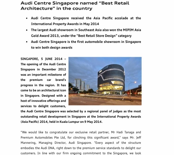 Press Release_Audi Centre Singapore named “Best Retail Architecture” in _1 (566x800)