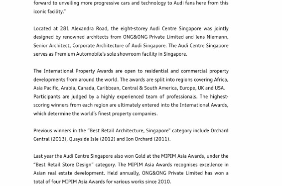 Press Release_Audi Centre Singapore named “Best Retail Architecture” in _2 (566x800)