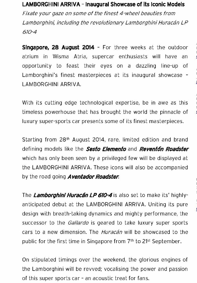 [MEDIA RELEASE] LAMBORGHINI ARRIVA – Inaugural Showcase of its Iconic Models_1 (905x1280)